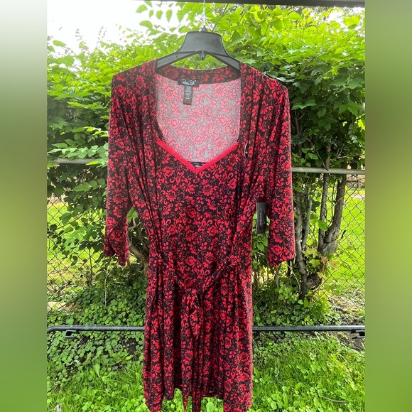 Rene Rofe Other - XL Rene Rofe Chemise Teddy & Robe Floral Black And Red Set Lingerie Women's